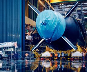 On October 16, 2026, France began transferring the Rubis, its fifth Suffren-class nuclear attack submarine, from Naval Group’s construction hall in Cherbourg to the Cachin basin launching platform, ahead of final outfitting, launch preparations, and subsequent trials. (Picture source: Naval Group)