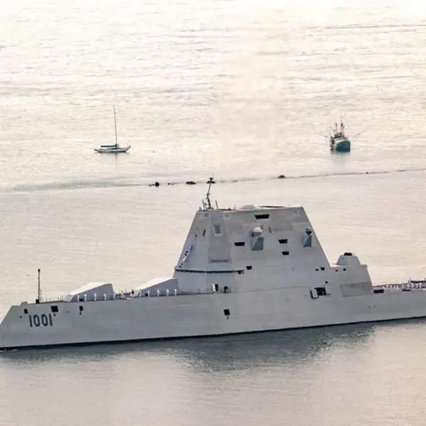 USS Zumwalt is undergoing a $2 billion-class modernization to carry up to 12 Conventional Prompt Strike hypersonic missiles, but ship integration, testing, and missile-production delays have pushed the first sea-launched test to fiscal year 2027 (Picture source: U.S. DoW).