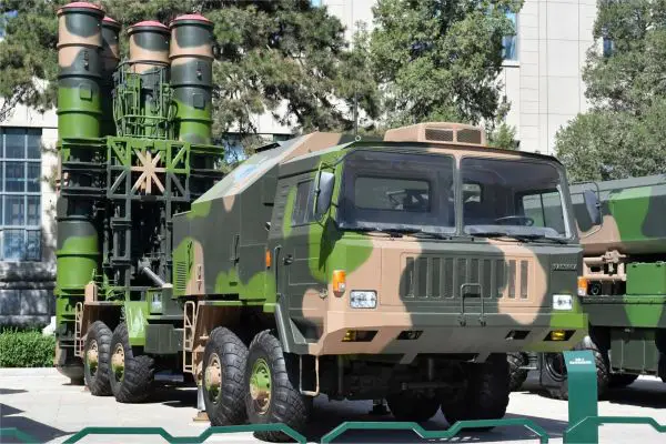 China's HQ-9 is a long-range surface-to-air missile system capable of intercepting aircraft, cruise missiles, UAVs, and selected ballistic missiles at ranges of up to 300 km, providing strategic air defense over large areas.