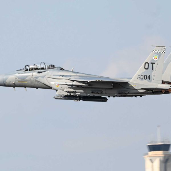 An F-15EX Eagle II fighter assigned to the U.S. Air Force. Under the Trump administration's proposed FY2027 defense budget, the U.S. Air Force plans to expand its F-15EX acquisition objective to 267 aircraft, significantly increasing its capacity to deploy heavily armed fighters capable of carrying large numbers of long-range air-to-air and stand-off missiles. (Picture source: U.S. DoD)