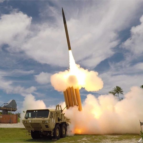A U.S. THAAD interceptor missile is launched during a firing test. Operation Epic Fury against Iran highlighted the combat role of THAAD and Patriot systems after the U.S.-led regional defense network reportedly intercepted more than 1,500 Iranian ballistic missiles and 6,000 one-way attack drones.