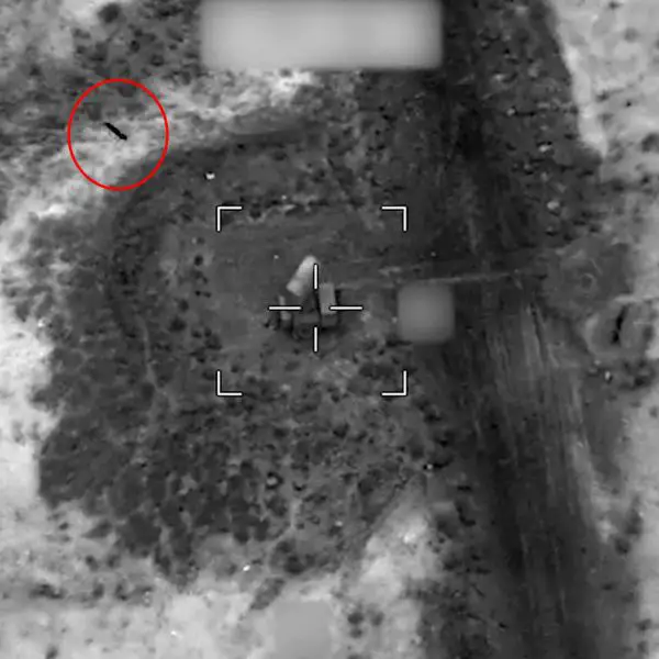 Screen capture from U.S. Central Command video showing precision strikes against Iranian military targets during the July 12 operation targeting infrastructure used to threaten shipping in the Strait of Hormuz. (Picture source: U.S. CENTCOM)