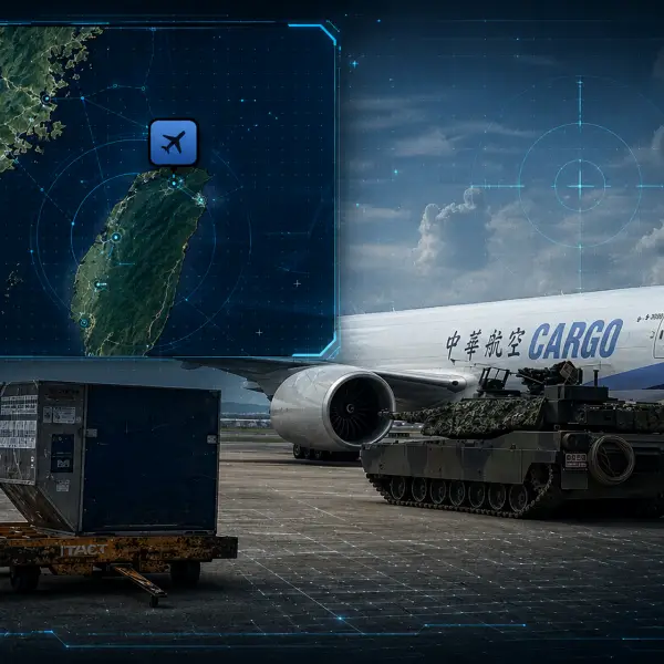 Taiwan deployed M1A2T Abrams tanks inside Taoyuan International Airport for the first time, testing a layered defense designed to defeat airborne forces and deny a captured airport to an enemy (Picture Source: Liberty Times Military Channel / Apple Maps / Edited By Army Recognition Group)