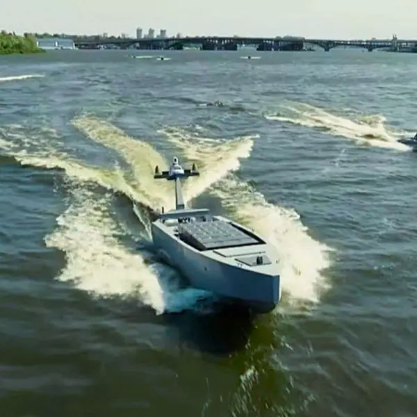Ukraine has unveiled the new MV11, the largest MAGURA naval drone, signaling a shift toward longer-range maritime operations in which larger unmanned vessels could support, deploy, and coordinate multiple drones at sea (Picture Source: Ukrainian National Television)