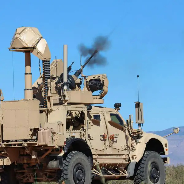 A U.S. Army M-LIDS assigned to the 37th Infantry Brigade Combat Team engages an aerial target during a training exercise near Fort Bliss, Texas, on October 24, 2022. (US DoD)