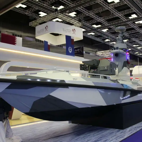 ULAQ armed USV equipped with a stabilized 12.7 mm remote weapon station, combining day-night sensors, precision fire control, and 360-degree coverage to counter fast craft and protect ports and critical maritime infrastructure (Picture source: Army Recognition Group).