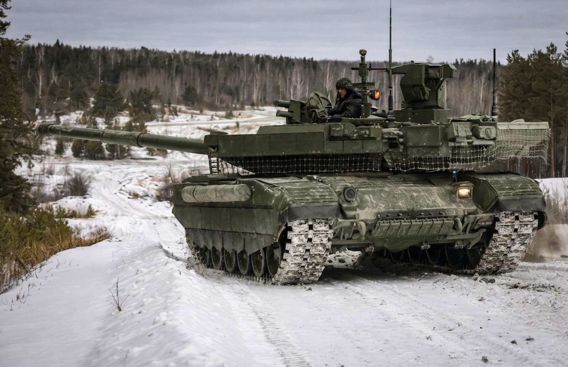 Russian tanks operate in coordinated pairs supported by real-time drone reconnaissance, using short forward dashes and overwatch fire to reduce exposure to FPV drones and modern anti-tank threats while maintaining direct-fire pressure on the battlefield (Picture source: Rostec).
