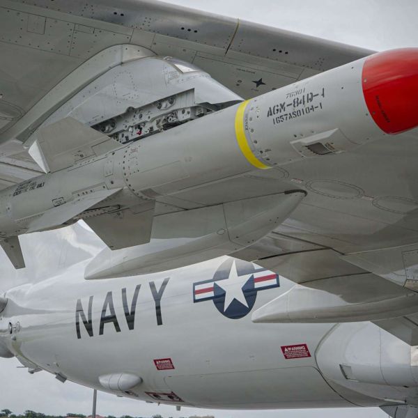 A U.S. Navy P-8A Poseidon armed with an AGM-84D Harpoon in Guam highlights growing U.S. and allied maritime strike readiness for sea-denial operations across the Indo-Pacific (Picture Source: U.S. Navy)