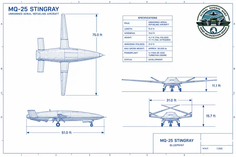 MQ-25A Stingray Boeing carrier-based unmanned aerial refueling aircraft United States Navy specifications technical review data fact sheet pictures video