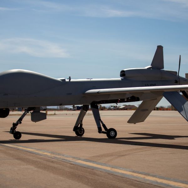 A U.S. Army MQ-1C Gray Eagle at Libby Army Airfield in Arizona on March 28, 2025. The Gray Eagle remains in active service and is one of the possible MQ-1 variants involved in recent U.S. operations in the Middle East. (Picture source: US DoD)