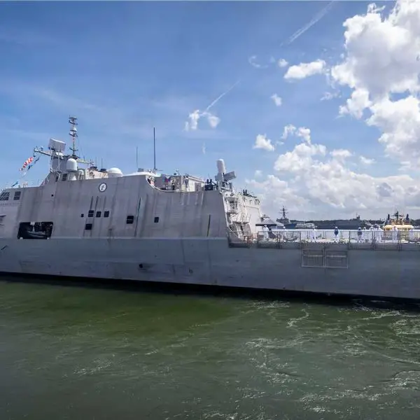 The U.S. Navy Freedom-class littoral combat ship USS Minneapolis-Saint Paul (LCS 21) departs Naval Station Mayport, Florida, on August 27, 2026, ahead of a deployment that will begin with participation in the 24-nation UNITAS 2026 maritime exercise off Peru.