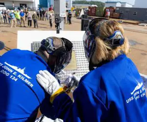 Future USS John E. Kilmer (DDG 134) reaches a major construction milestone as General Dynamics Bath Iron Works lays the keel of the Arleigh Burke Flight III destroyer in Bath, Maine, on September 10, 2026.