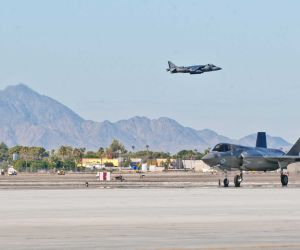 Compared to the AV-8B Harrier II, the F-35B allows U.S. Marine squadrons to fly faster and farther, evade enemy radars, and attack more heavily defended targets while still operating from amphibious ships and short runways. (Picture source: US DoD)