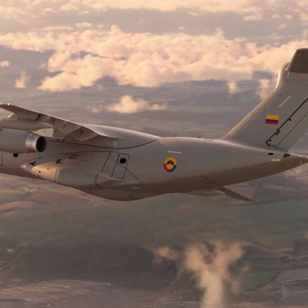 The two KC-390s will progressively take over missions now performed by Colombia's C-130B/H Hercules fleet, with the first KC-390 receiving a complete probe-and-drogue tanker fit with two underwing hose-and-drogue pods. (Picture source: Embraer)
