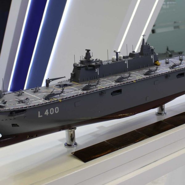 A landing helicopter dock, such as the LHD-230, is a multipurpose amphibious assault ship that combines helicopter carrier functions with dock landing ship functions, typically using a full-length flight deck plus a well dock for launching landing craft and amphibious vehicles. (Picture source: Army Recognition)