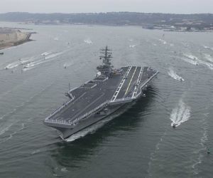The U.S. Navy has now equipped the USS Ronald Reagan with the control center needed to operate MQ-25A Stingray tanker drones ahead of their planned 2029 operational entry. (Picture source: US Navy)