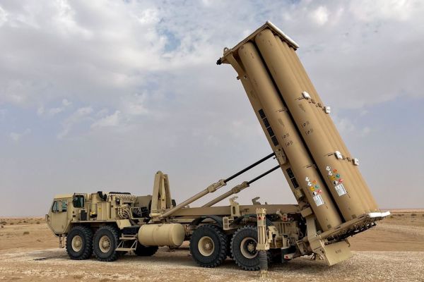 A Terminal High Altitude Area Defense (THAAD) launcher is deployed and ready to fire interceptors against ballistic missile threats. (Picture source: US DoD)