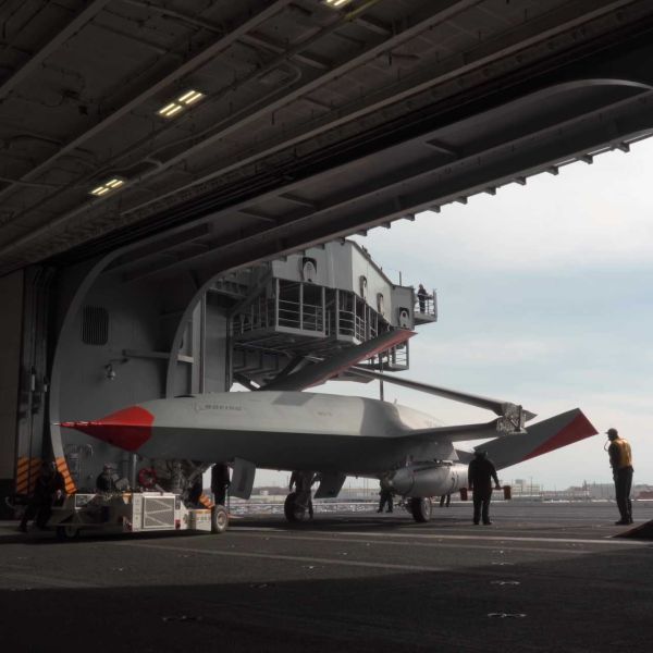 The MQ-25A Stingray aims to extend the combat range and endurance of U.S. Navy carrier-based fighters by providing aerial refueling farther from aircraft carriers, freeing F/A-18E/F Super Hornets from tanker duties for combat missions. (Picture source: Boeing)