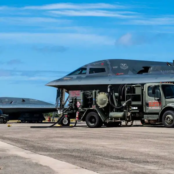 U.S. Airmen hot-pit refueled two B-2 Spirit stealth bombers at Joint Base Pearl Harbor-Hickam, demonstrating faster bomber regeneration and more flexible Indo-Pacific operations (Picture Source: U.S. Air Force)