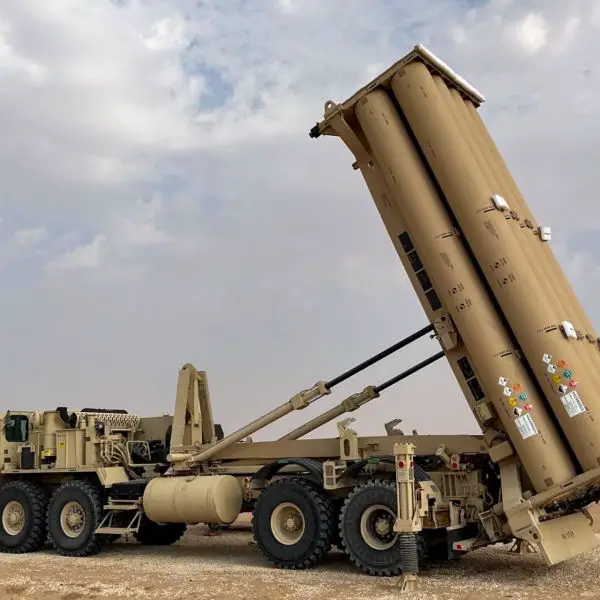 A Terminal High Altitude Area Defense (THAAD) launcher is deployed and ready to fire interceptors against ballistic missile threats. (Picture source: US DoD)