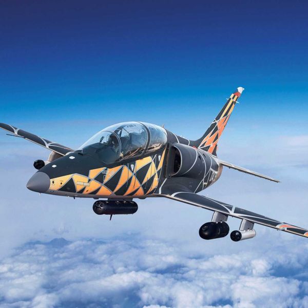 The L-39 Skyfox Drone Hunter is a Czech two-seat jet aircraft designed to intercept drones flying at speeds of 150 to 600 km/h using up to 28 laser-guided 70 mm rockets, with operating costs below €2,000 per flight hour. (Picture source: Aero Vodochody)