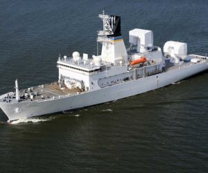 The U.S. Navy's USNS Howard O. Lorenzen (T-AGM-25) missile range instrumentation ship supports missile tracking and flight-test missions. The U.S. Missile Defense Agency is preparing a new 160-meter (525-foot) vessel to strengthen missile tracking and interceptor testing across the Pacific Ocean. (Picture source: U.S. Coast Guard)