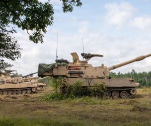 A U.S. Army National Guard M109A6 Paladin from C Battery, 1st Battalion, 201st Field Artillery Regiment, operates during Exercise Northern Strike 26-2 at the National All-Domain Warfighting Center in Grayling, Michigan, on August 6, 2026. (Picture source: US DoD)