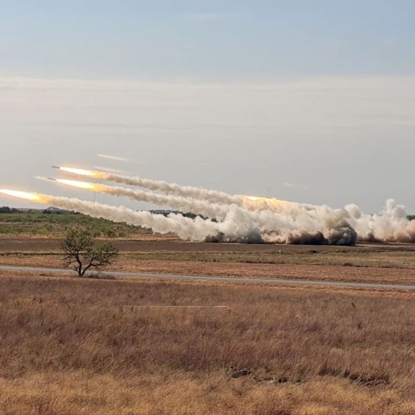 The SAF's High Mobility Artillery Rocket System (HIMARS) and the US Army's Multiple Launch Rocket System (MLRS) are firing off rockets during a bilateral live-firing exercise (Picture source: Singapore MoD)