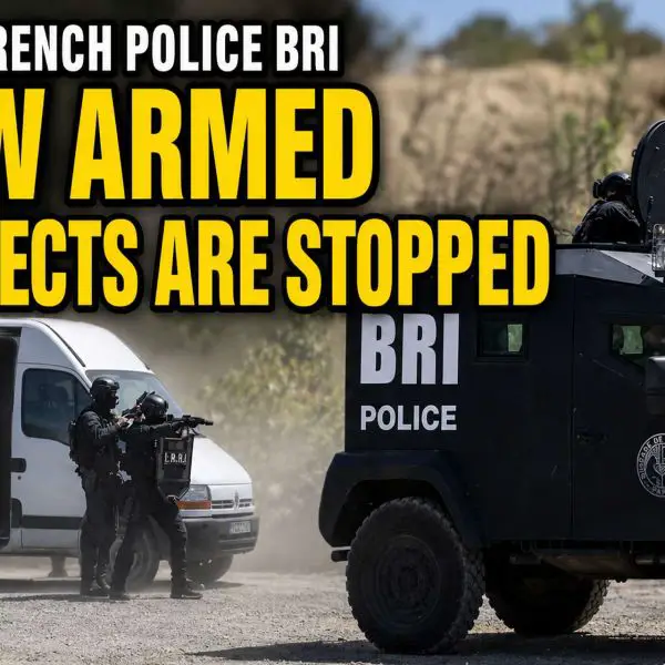 French BRI operators demonstrated covert surveillance, vehicle interception, and suspect arrest procedures at Eurosatory 2026, using undercover vehicles and a 4x4 armored intervention vehicle to show how protected mobility supports high-risk urban police operations (Picture source: Army Recognition Group).