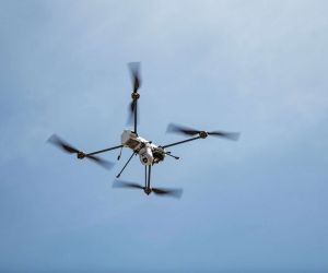 U.S. special operations forces tested a C100 quadcopter carrying a STAG-5 laser designator to guide precision mortar strikes beyond the standard range of a 120 mm mortar (Picture Source: Leonardo DRS)