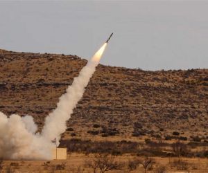 The Surface-Launched Barracuda-500M cruise missile is launched during a flight test, demonstrating the long-range precision strike capability that will soon be manufactured in Poland under a new industrial partnership between Polish Defense Group PGZ and Anduril Industries from United States. (Credit: Anduril Industries)