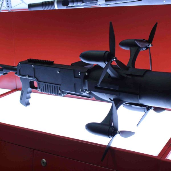 Belarusian defense research organization LEMT has debuted a man-portable, drone-based counter-UAV interceptor at UMEX 2026, highlighting a kinetic, short-range solution designed to physically defeat small unmanned aerial threats (Picture Source: Army Recognition Group)
