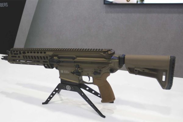 The XM8 on display at AUSA 2026 in Washington, D.C., highlighting the latest developments in U.S. military equipment and weapon technology.