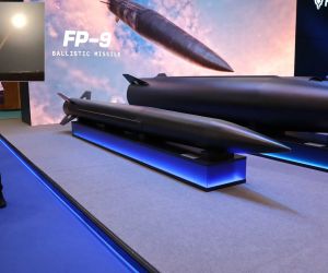 Ukraine used its new FP-7 ballistic missile against Russian forces for the first time on October 1, 2026, just 216 days after flight testing began, and with its range and payload already increased to 250 km and 200 kg. (Picture source: Army Recognition and Telegram/Volodymyr Zelenskyy)