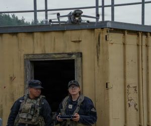 U.S. Soldiers from the Joint Multinational Readiness Center’s 1st Battalion, 4th Infantry Regiment operates an AUTEL ADM4 drone during Saber Junction 26 at Hohenfels Training Area, Germany, on August 26, 2026. The exercise is testing how U.S. and NATO forces employ unmanned aerial systems, electronic warfare, and contested communications to improve survivability, reconnaissance, and targeting in large-scale combat conditions.