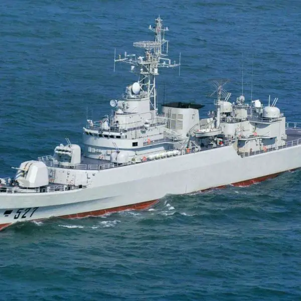 The Type 053 frigate marked an early attempt by Chinese shipyards to standardize their naval production and equip the Chinese Navy with a modernized surface fleet during a period of constrained industrial capability. (Picture source: Chinese MoD)