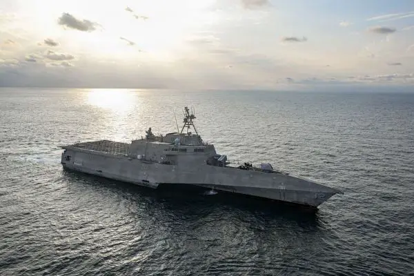 U.S. Navy Independence-class littoral combat ships are taking over the mine countermeasures mission in the Middle East, using helicopters, unmanned systems and standoff sensors to help keep strategic waterways such as the Strait of Hormuz open (Picture source: U.S. DoW).