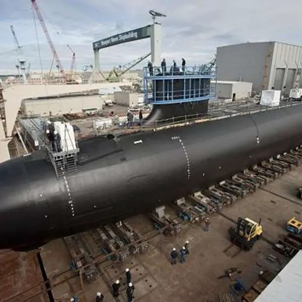 The U.S. FY2027 defense budget allocates $16.2 billion to the Columbia-class ballistic missile submarine program and submarine industrial base, reinforcing America’s sea-based nuclear deterrent through new SSBN construction, Trident II D5 missile integration, and expanded shipyard capacity (Picture source:  Huntington Ingalls Industries).