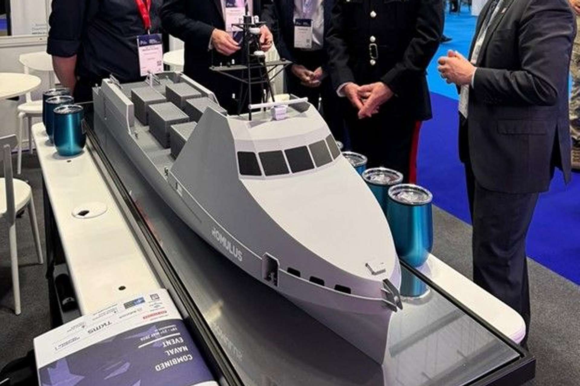 HII showcased its REMUS unmanned underwater vehicles, ROMULUS unmanned surface vessels and Odyssey autonomy software at Combined Naval Event 2026, presenting an integrated maritime autonomy package for ISR, mine warfare, seabed reconnaissance, counter-drone defense and distributed naval operations (Picture source: HII).