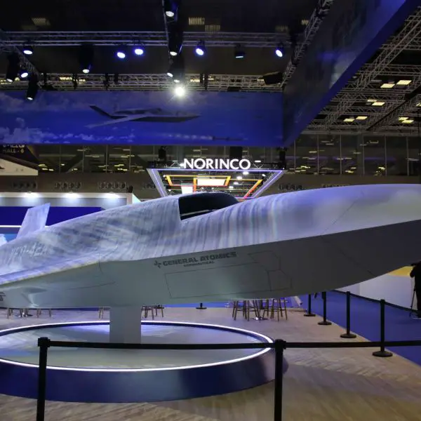 The YFQ-42A uncrewed fighter features an internal weapons bay designed to carry air-to-air missiles such as AIM-120 AMRAAM, enabling it to act as a forward “missile truck” that extends the reach, firepower, and survivability of manned fighters by delivering additional shots deep into contested airspace while reducing risk to human pilots (Picture source: Army Recognition Group).