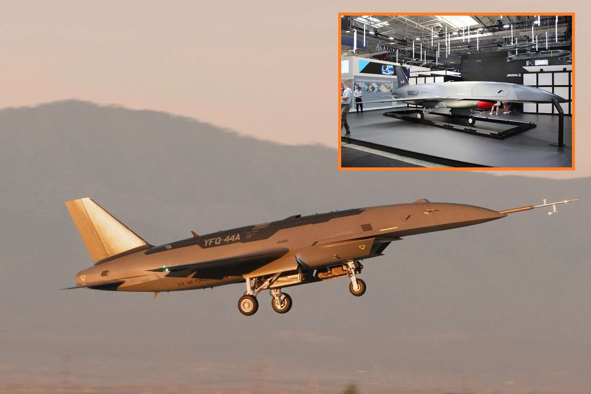 Anduril’s YFQ-44A "Fury" is a single-engine, jet-powered, semi-autonomous loyal-wingman designed to operate alongside crewed fighters, built in a rapid 556-day development cycle for high-speed, attritable combat roles that extend U.S. airpower through affordable, AI-enabled manned-unmanned teaming (Picture Source: Anduril/Army Recognition Group)