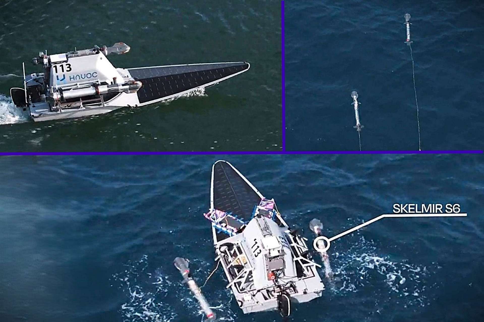 Havoc, Lockheed Martin, and Vatn Systems demonstrated a coordinated maritime autonomy concept linking Rampage USVs and Skelmir S6 UUVs to execute multi-phase naval strike missions across surface and subsurface domains (Picture Source: Havoc)