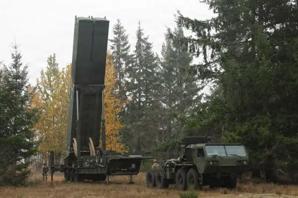 A single Dark Eagle battery consists of four transporter erector launchers (TELs) mounted on trailers, each carrying two hypersonic missiles, for a total of eight ready rounds, supported by a battery operations center and associated vehicles. (Picture source: US Army)