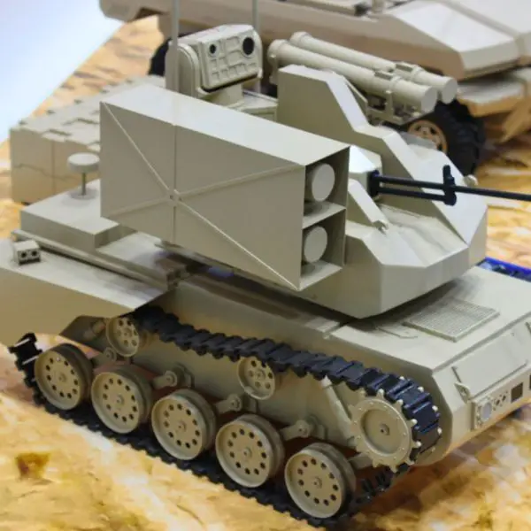 The Sharp Claw VU-T2 was displayed at UMEX 2026, fitted with a 12.7 mm fire strike module and a BA-5 missile launcher