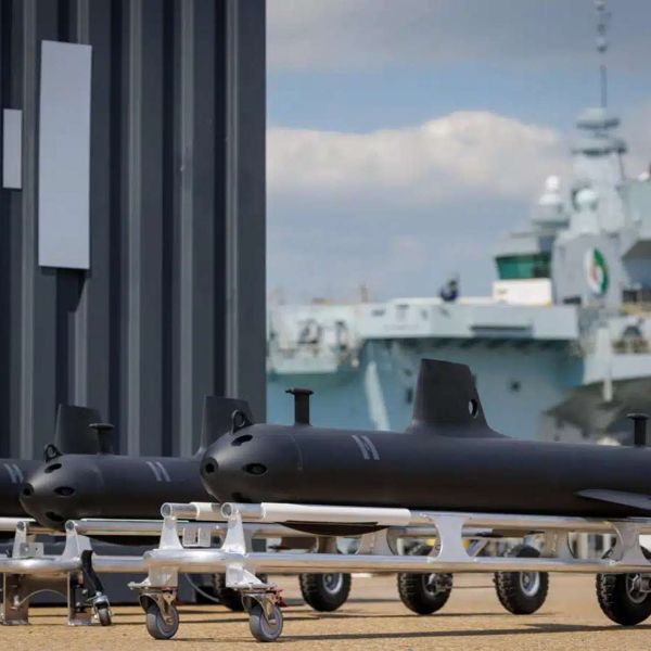 The SG-1 Fathom is a compact autonomous underwater glider that uses advanced acoustic sensors and AI to silently track low-signature submarines and protect UK seabed infrastructure (Picture source: Helsing).