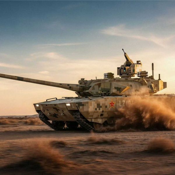 The Type 100’s hybrid diesel-electric powertrain produces roughly 1,500 horsepower, allowing maximum road speeds of 80 km/h and off-road speeds near 50 km/h. (Picture source: CG by 铁皮摄影师, via Weibo/地产画匠)