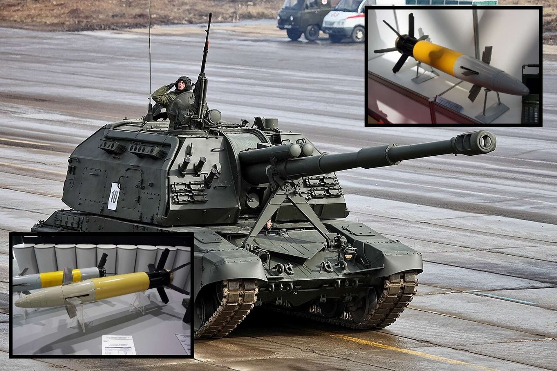 The Krasnopol-M2 is a semi-active laser-guided 155 mm artillery shell capable of engaging point targets at ranges around 20-25 km with highly improved accuracy compared with unguided rounds (Picture Source: Vitaly Kuzmin)