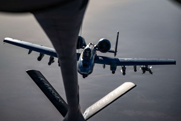 U.S. Central Command released imagery showing U.S. Air Force A-10 Thunderbolt II aircraft refueling in flight while supporting Operation Epic Fury, highlighting the jet’s endurance and apparent multi-role combat loadout in an ongoing campaign targeting Iran-linked threats (Picture Source: U.S. CENTCOM)
