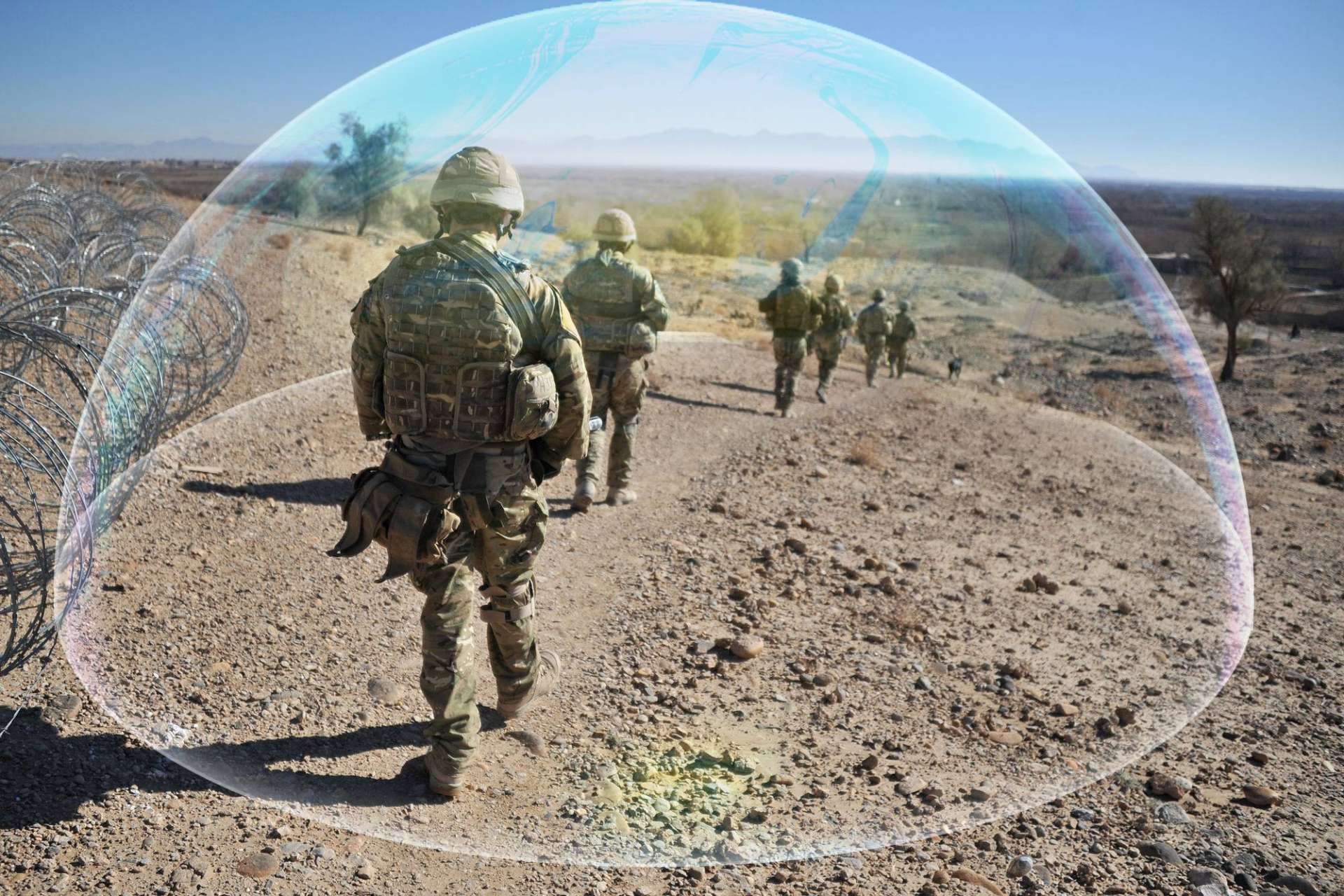 Project CRENIC personnel test the UK Ministry of Defence’s future troop-protection jammer. The £45 million programme is designed to protect soldiers, vehicles and military bases from radio-controlled IEDs and emerging radio-frequency threats (Picture source: UK MoD).