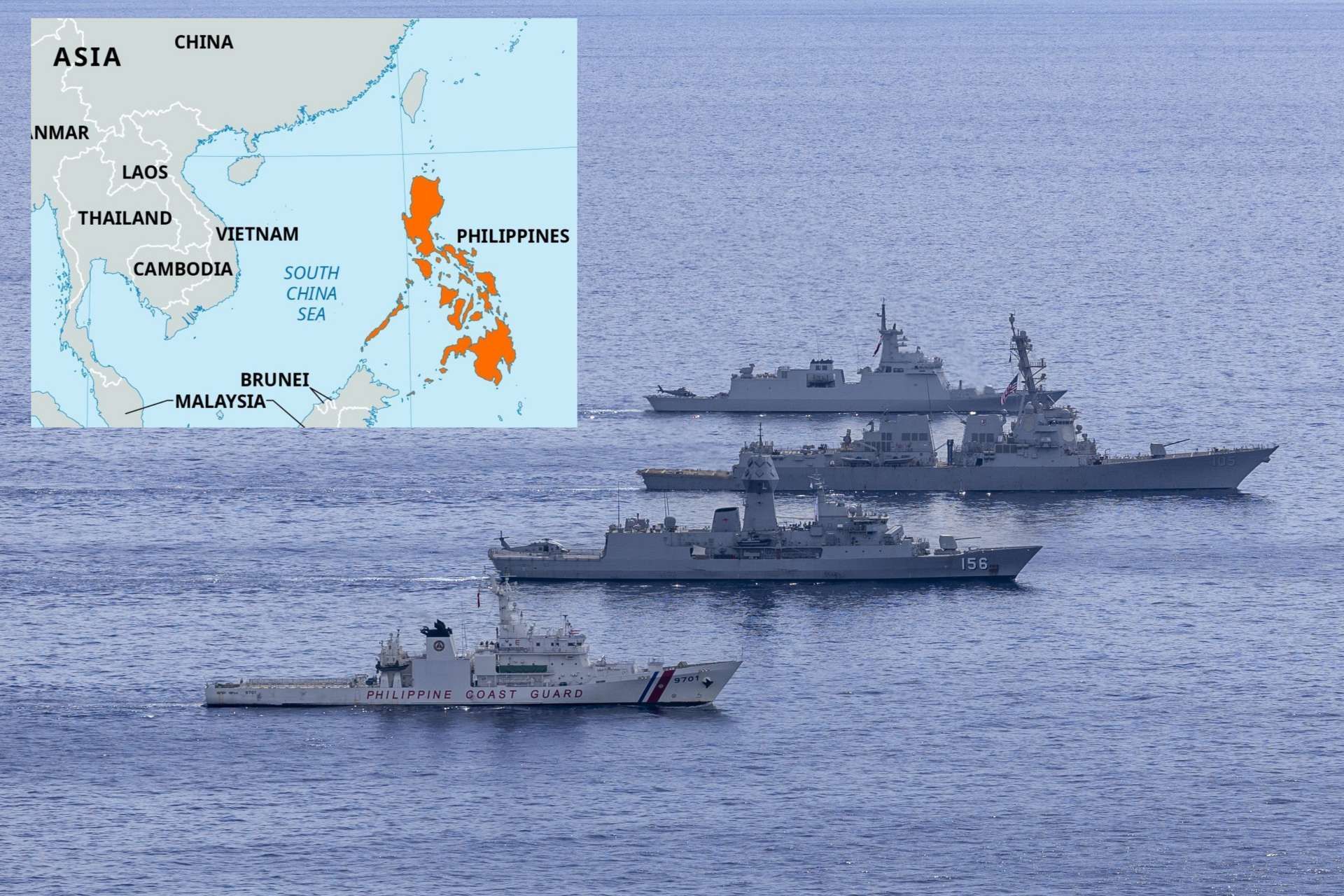 The United States, Australia and the Philippines conducted a coordinated two day maritime activity inside the Philippine Exclusive Economic Zone, reinforcing trilateral naval cooperation and signaling allied resolve in the South China Sea (Picture Source: Britannica / U.S. Indo-Pacific Command)